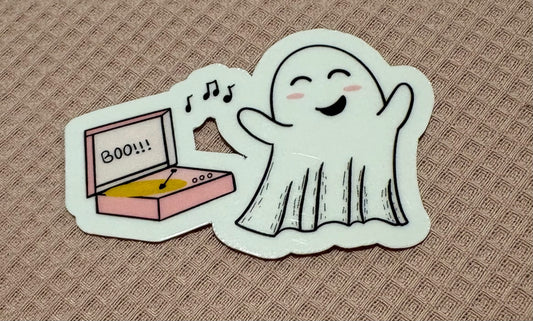 Ghost Playing Vinyl Sticker