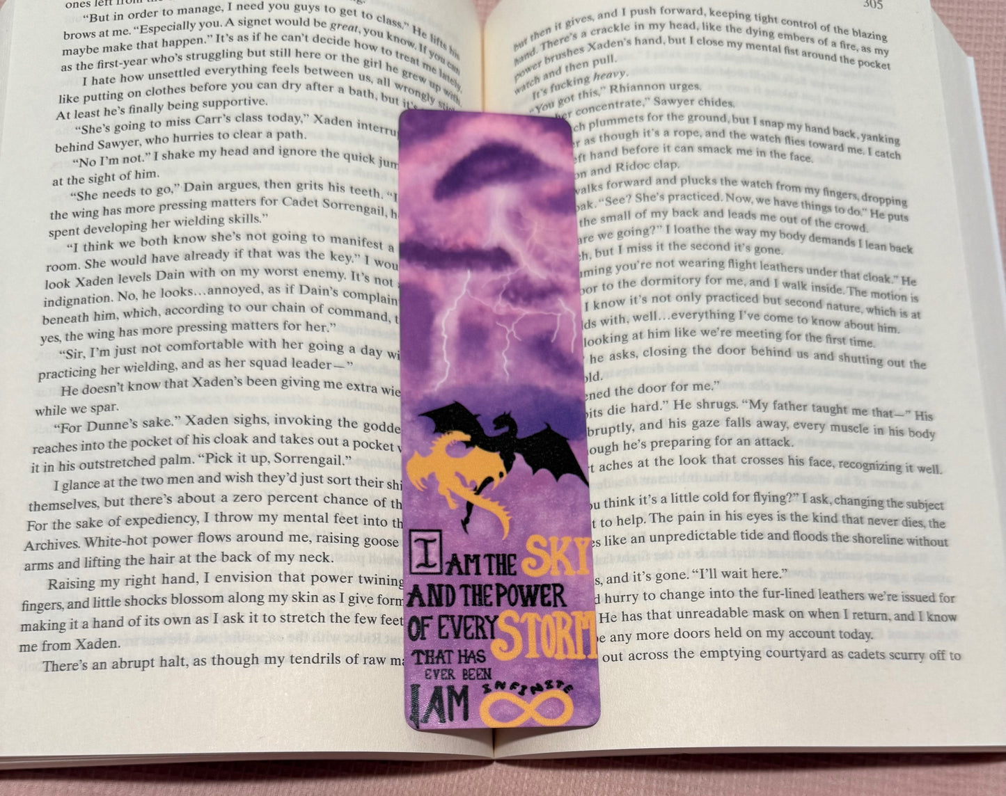 Fourth Wing Inspired Bookmark - I AM INFINITE