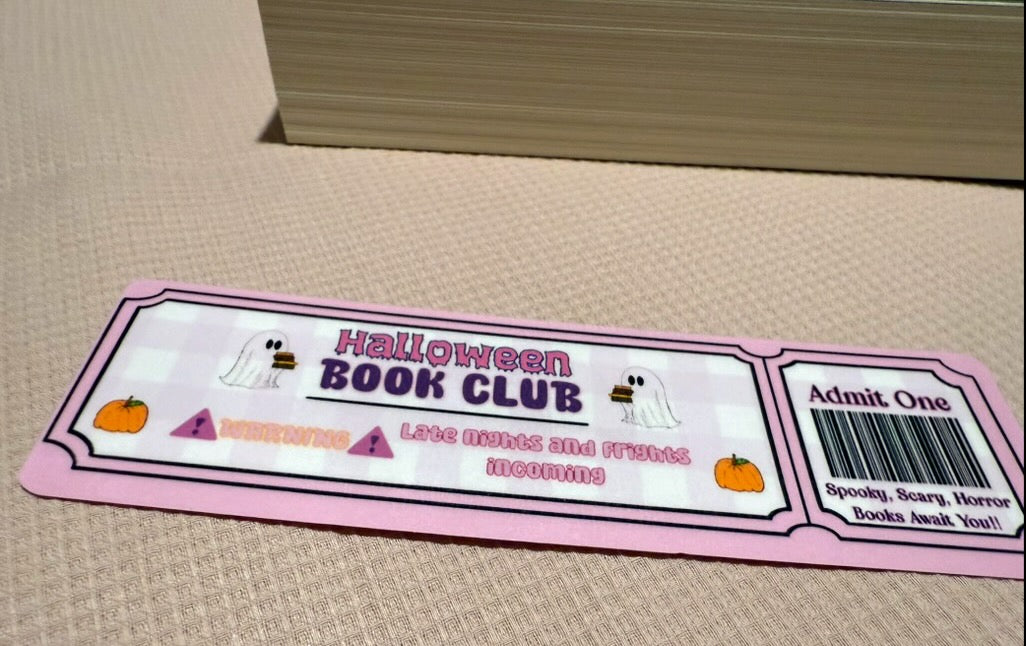 Halloween Book Club Ticket Bookmark