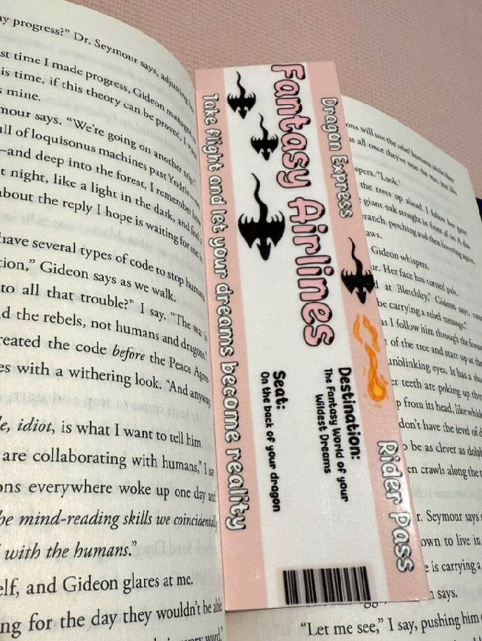 Fantasy Airlines Ticket Bookmark