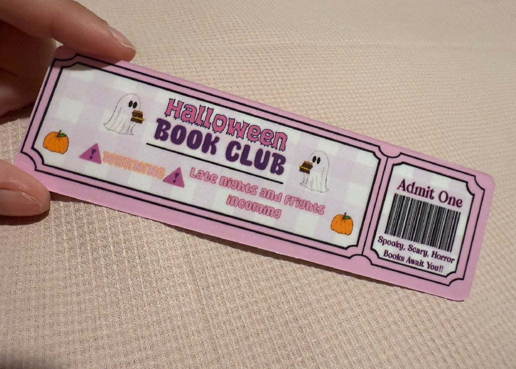 Halloween Book Club Ticket Bookmark